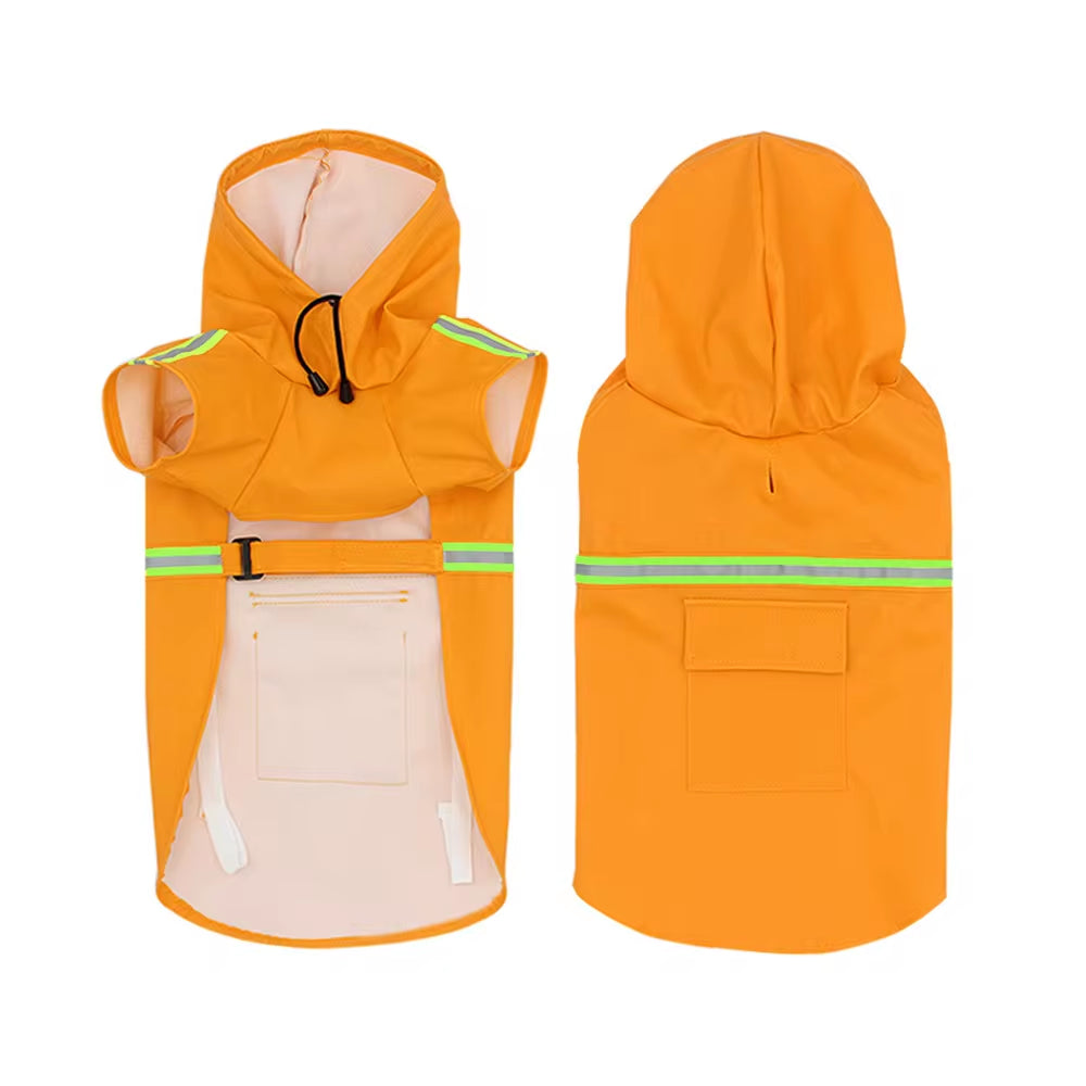 Waterproof Dog Raincoat with Reflective Strips – Breathable Pet Poncho Jacket for Small to Large Dogs (S–5XL)