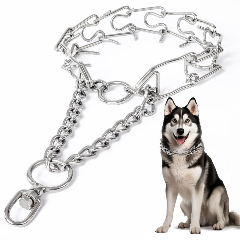 No Pull Collar for Dogs Small-Adjustable 40Cmx3.0Mm Training Collar for Dogs with 8-Link for Customized Fit Step Leash