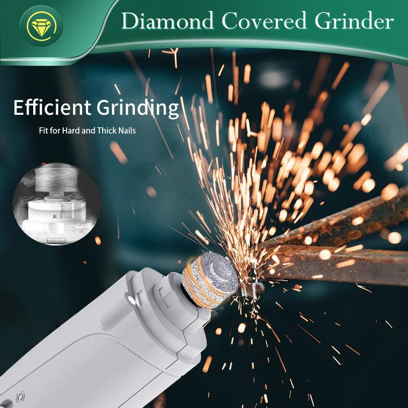 Pet Nail Grinder & Trimmer for Dogs โ Quiet, Rechargeable Electric Nail File with LED Light