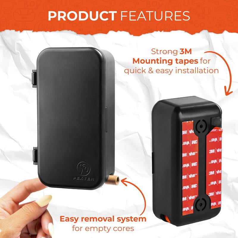 Dog Poop Bag Dispenser (Includes 4 Poop Bag Rolls) - Black