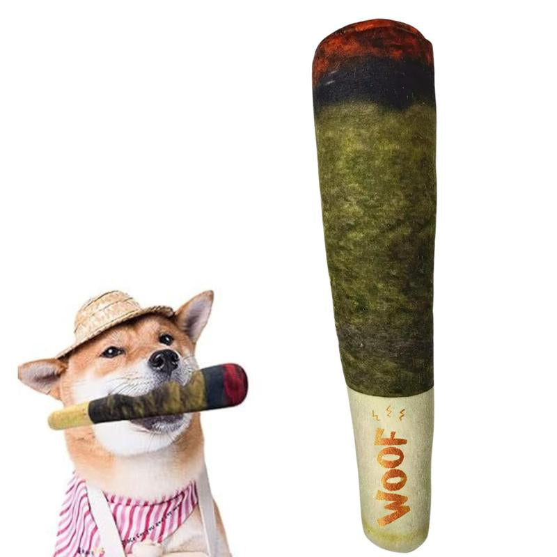 Cigar Plush Dog Toy โ Squeaky & Durable Chew Toy for Dogs