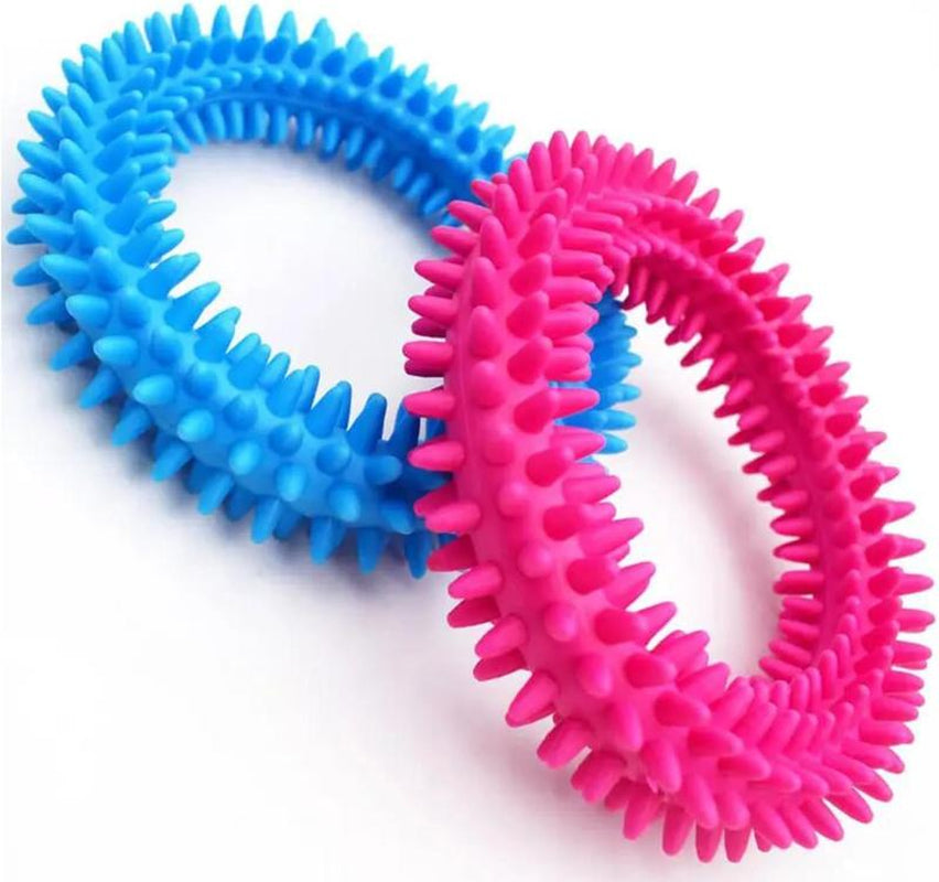 Mintique Soft Rubber Pet Chew Rings – 2-Pack Dental Toys for Healthy Teeth & Gums