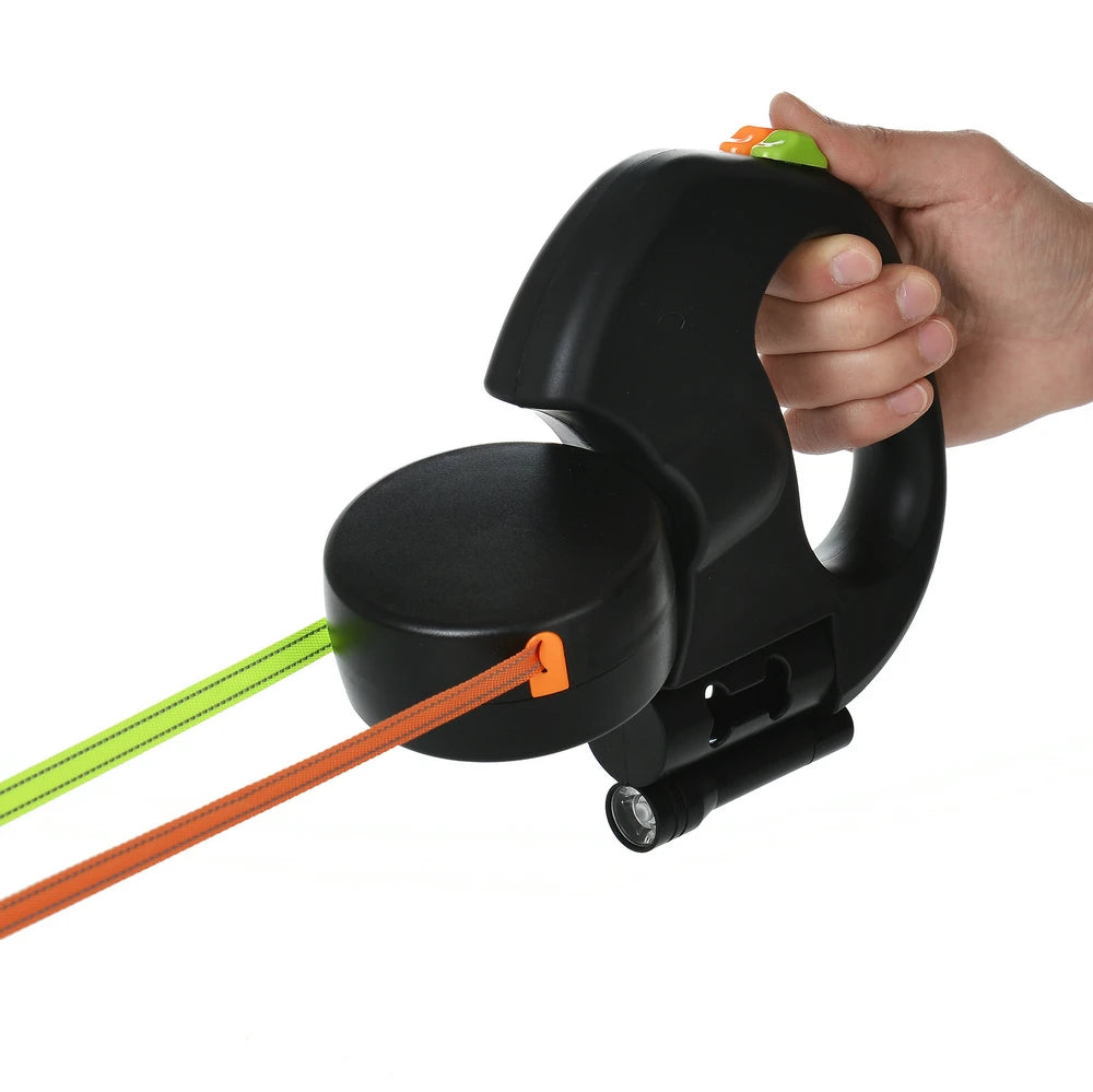 3M Retractable Dog Leash for Small Dogs Reflective Dual Pet Leash Lead