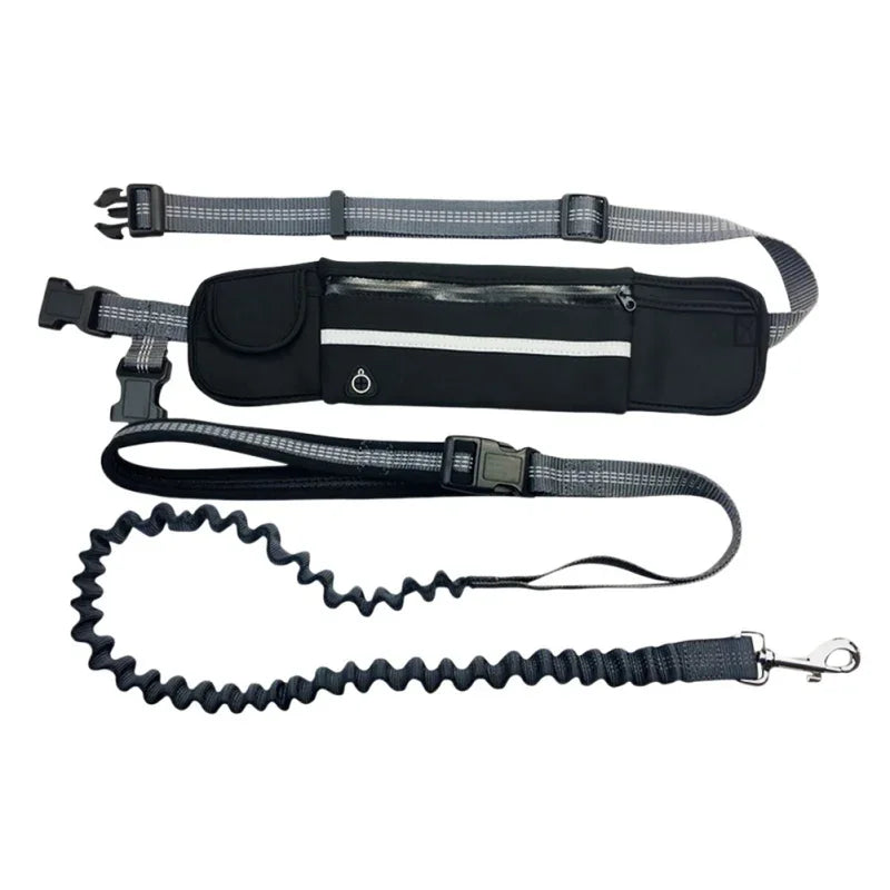 Hands-Free Reflective Dog Running Leash with Adjustable Waist Belt