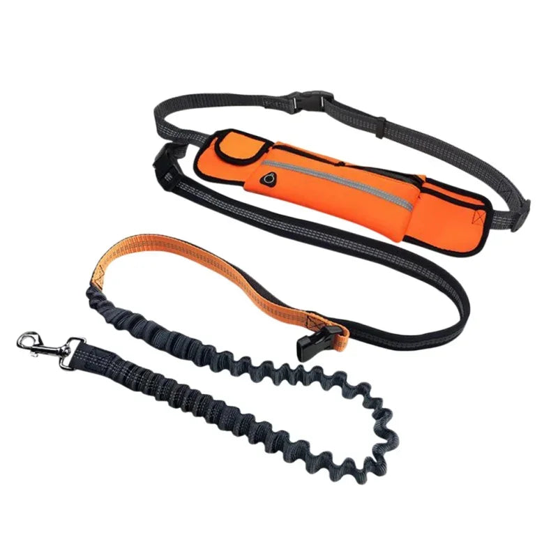 Hands-Free Reflective Dog Running Leash with Adjustable Waist Belt