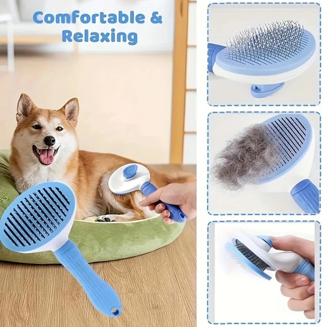 7 Pack Pet Grooming Set, Hair Removal Comb for Dog, Flea Comb, Dog Shampoo Brush, Pet Nail Clippers, Dog Toothbrush Set
