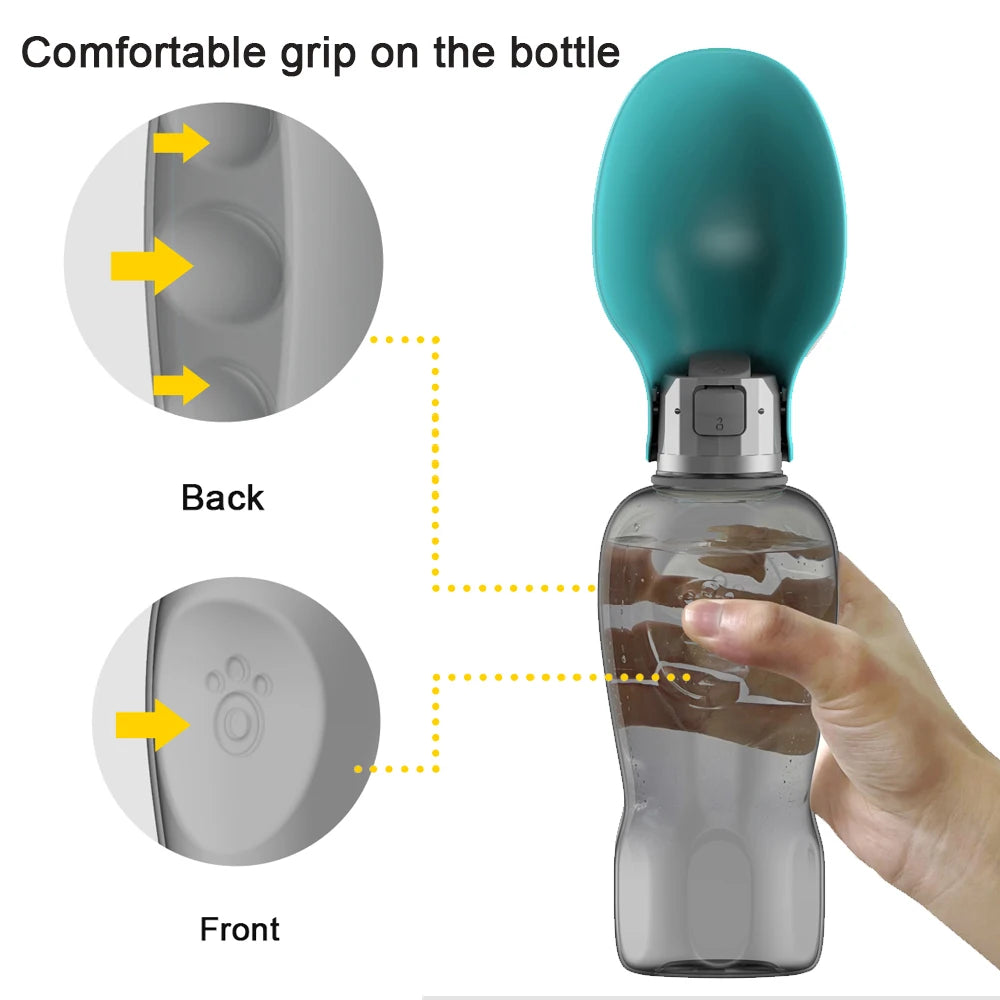 Portable Pet Water Bottle for Dogs & Cats – 800ml Travel Drinking Bowl for Small to Large Breeds