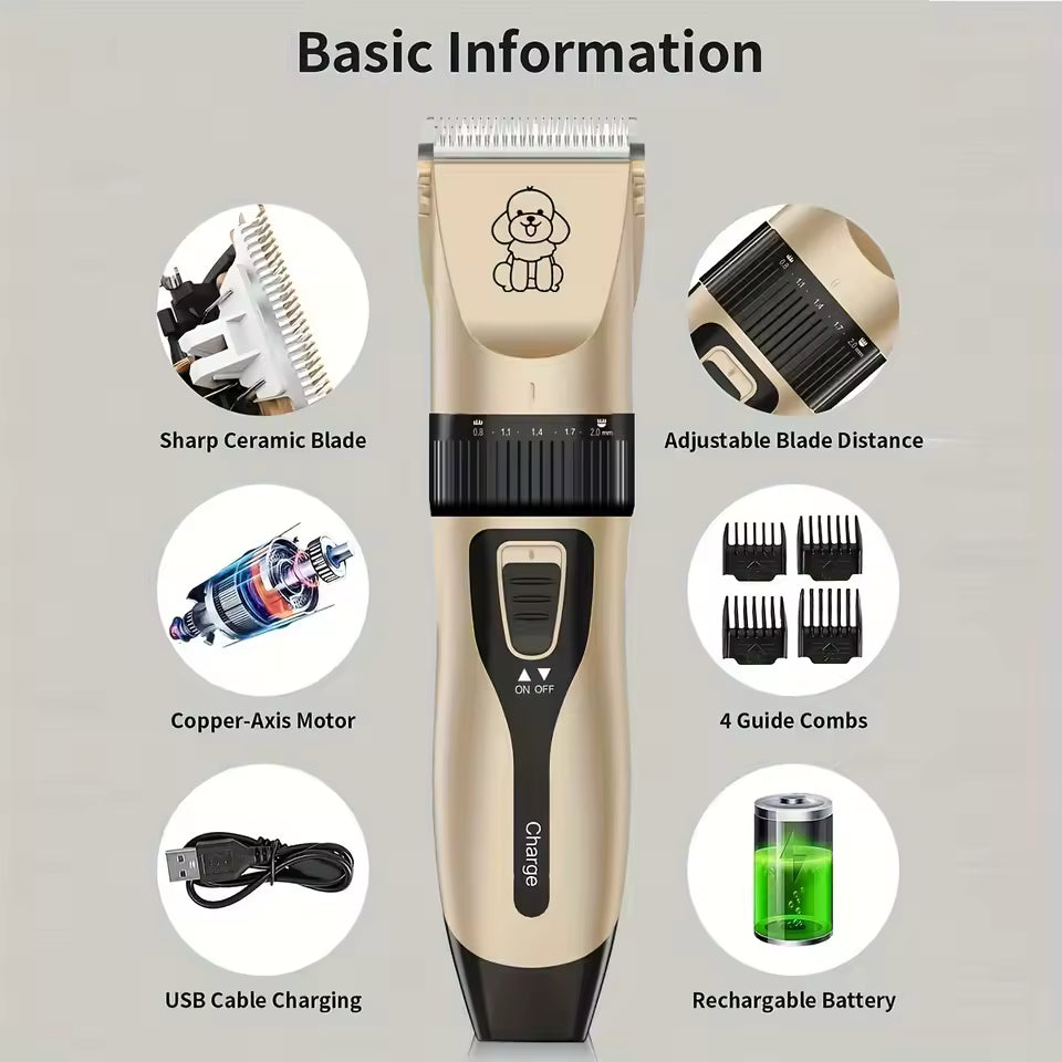 Rechargeable Dog Clippers – Professional Electric Grooming Kit for Dogs