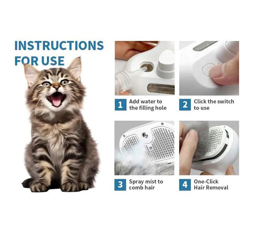 SEPTSUN Pet Spray Hair Removal Comb, Pet Hairbrush, Pet Hair Cleaning Brush with Sheddingbutton, Cat Brush, Dog Brush, Cat and Dog Beautyand Massage Comb, Pet Supplies, Must-Have for Pet Owners