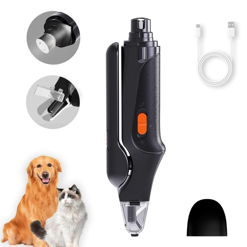 Pet Nail Grinder & Trimmer for Dogs โ Quiet, Rechargeable Electric Nail File with LED Light