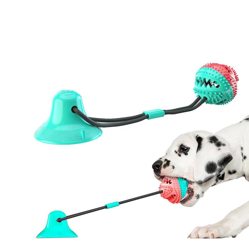 Dog Chew Toy Ball with Suction Cup, Puppy Teeth Chewing Toy