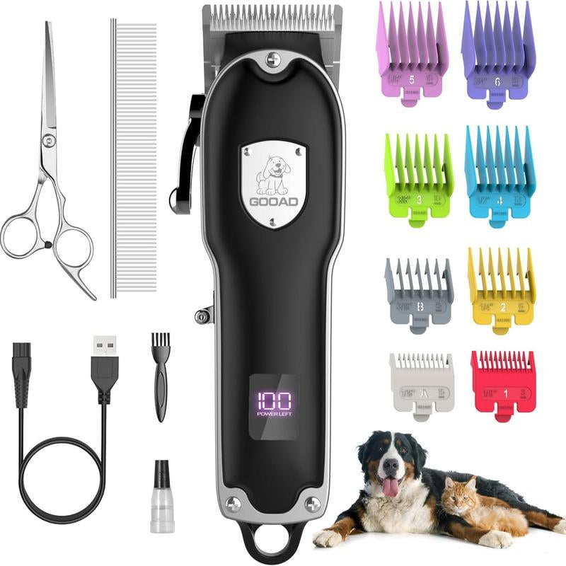 GOOAD Cordless Dog Grooming Clippers β Low Noise Hair Trimmer for Dogs with Thick Coats β Quiet Pet Clippers for Dogs & Cats