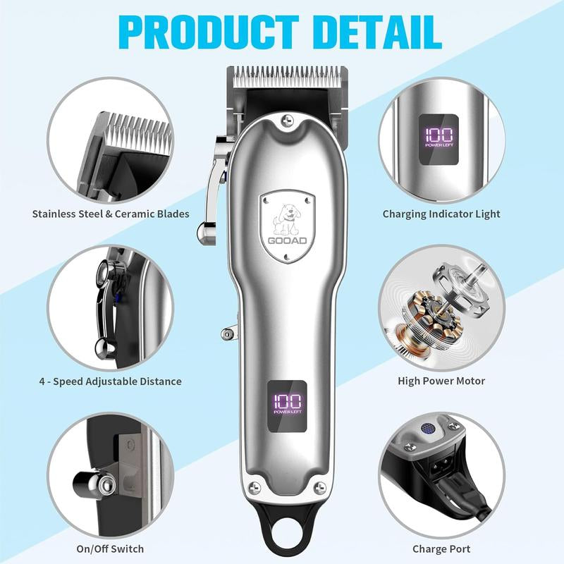 GOOAD Cordless Dog Grooming Clippers β Low Noise Hair Trimmer for Dogs with Thick Coats β Quiet Pet Clippers for Dogs & Cats