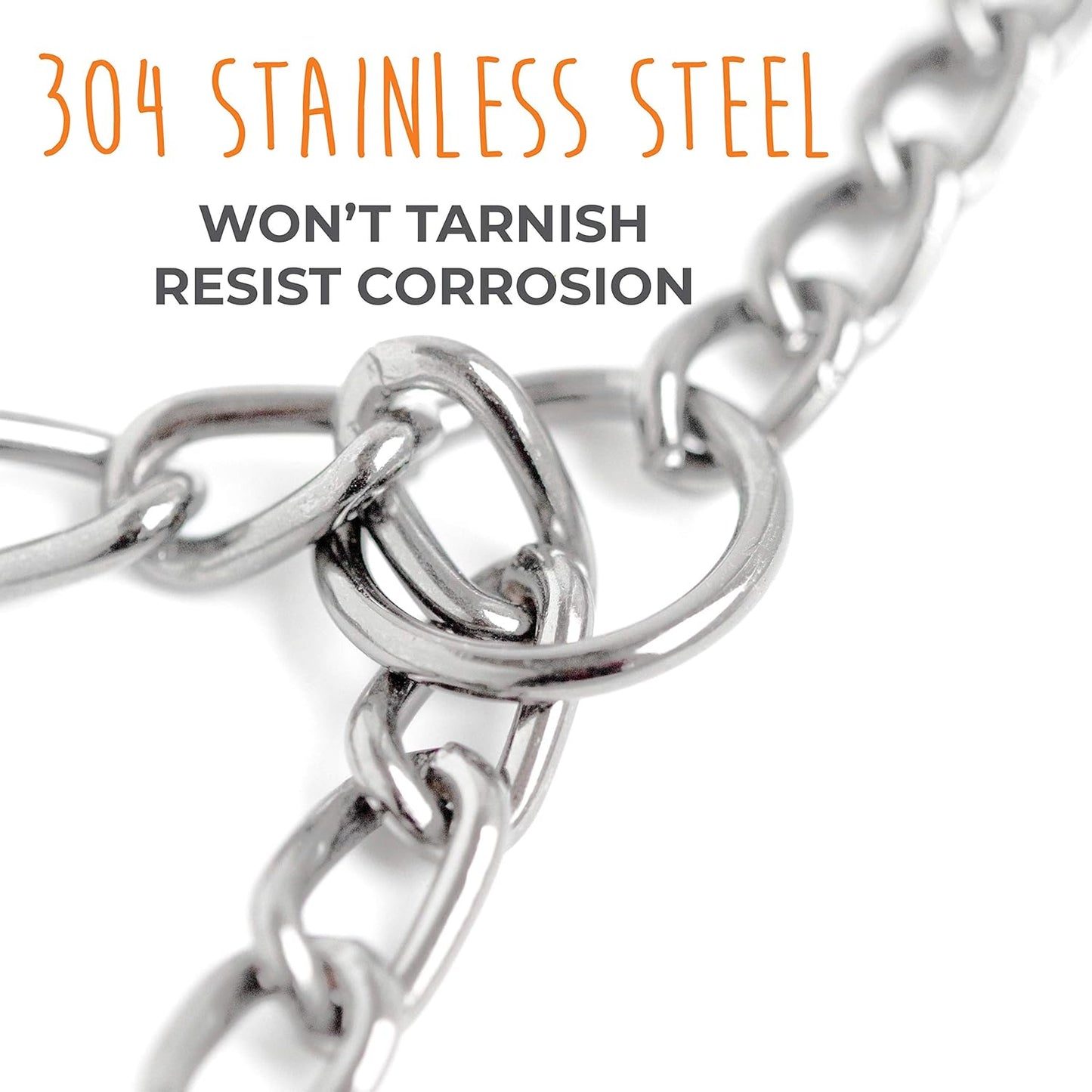 Stainless Steel Slip Collar for Dogs – Durable, No-Pull Training Chain, Weather & Tarnish Resistant (24")