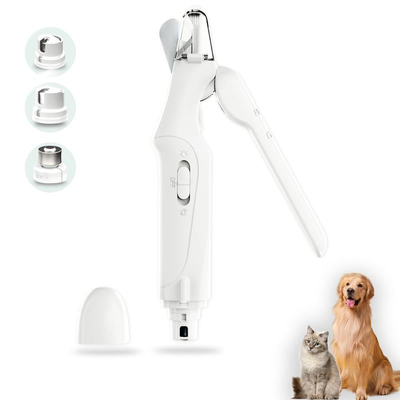 Pet Nail Grinder & Trimmer for Dogs โ Quiet, Rechargeable Electric Nail File with LED Light