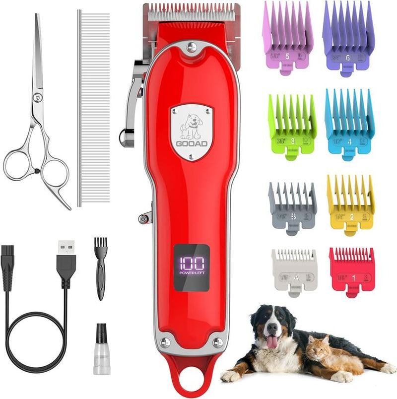 GOOAD Cordless Dog Grooming Clippers β Low Noise Hair Trimmer for Dogs with Thick Coats β Quiet Pet Clippers for Dogs & Cats
