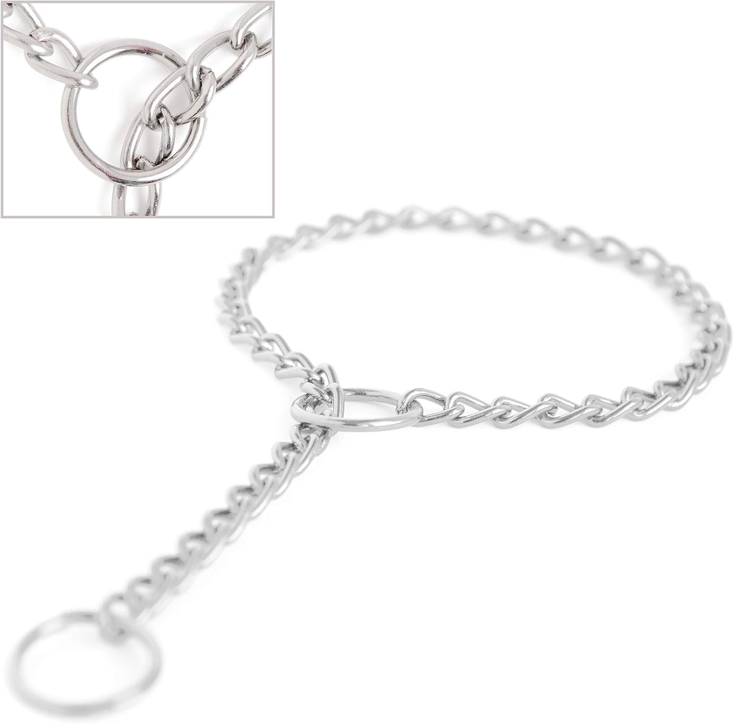 Stainless Steel Slip Collar for Dogs – Durable, No-Pull Training Chain, Weather & Tarnish Resistant (24")
