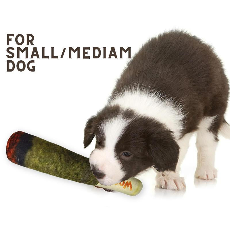 Cigar Plush Dog Toy โ Squeaky & Durable Chew Toy for Dogs