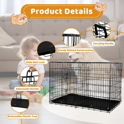 48 Inch Dog Crate, Dog Crates and Kennels for Big Dog Foldable Large Dog Crate for Large Dogs