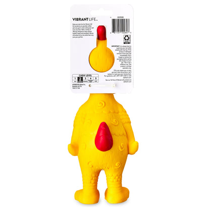 Playful Buddy Tie Dye Chicken Dog Toy, Chew Level 2, with Squeaker.