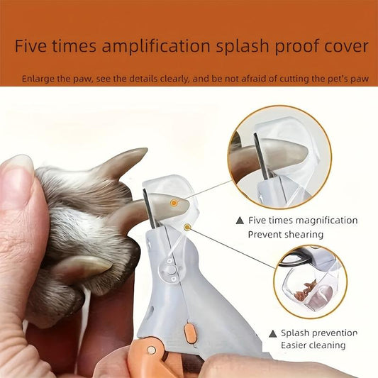 Safe & Precise Nail Trimmer with Non-Slip Handle for Easy Grooming – Dog Nail Cutter with Light for Painless, At-Home Care