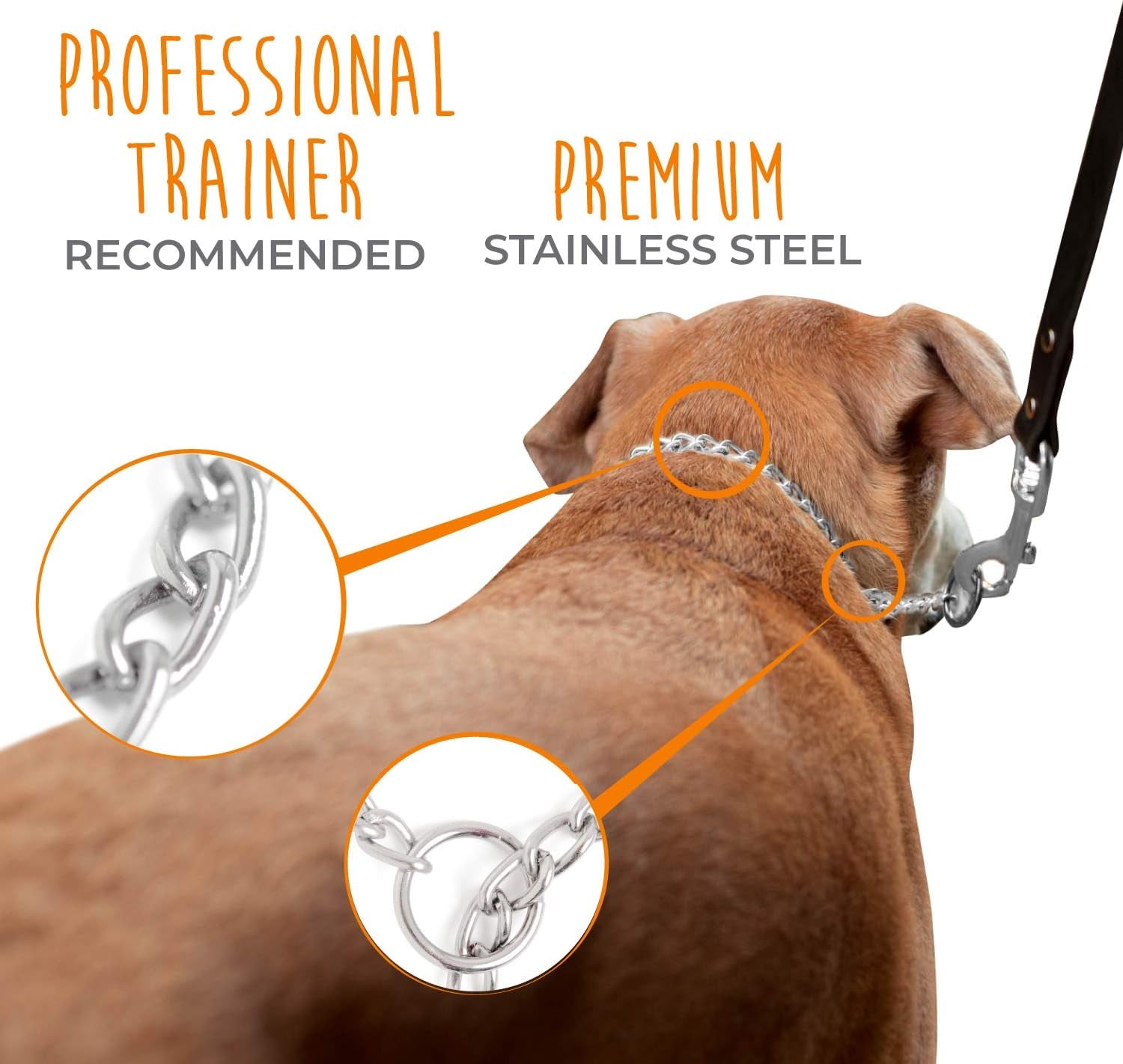 Stainless Steel Slip Collar for Dogs – Durable, No-Pull Training Chain, Weather & Tarnish Resistant (24")