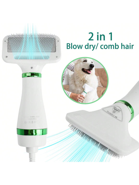 Groom & Dry 2-in-1 Pet Hair Dryer – Adjustable Heat & Brush Combo
