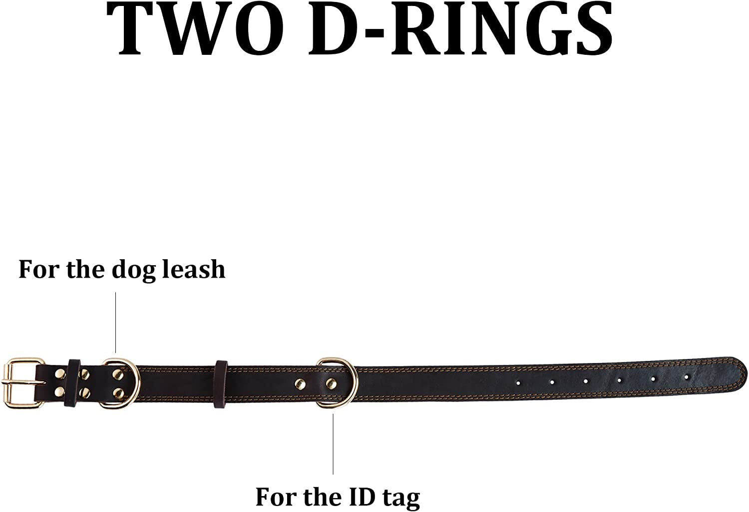 Leather Dog Collar, Genuine Heavy Duty Wide Dog Collar for Small,Medium,Large.