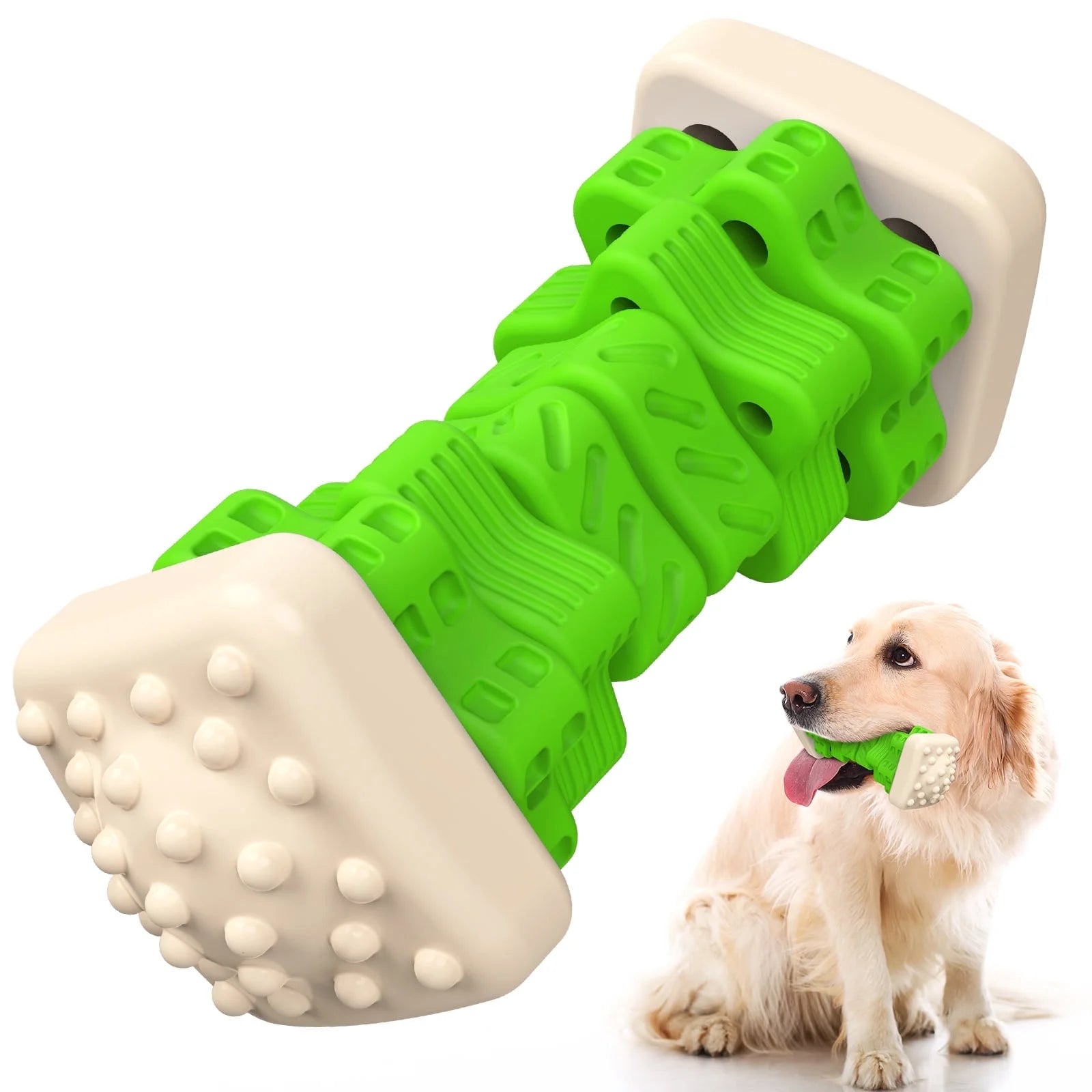 Interactive Dog Chew Toy-Brightly Colored Dog Enrichment Toy for Aggressive Chewers