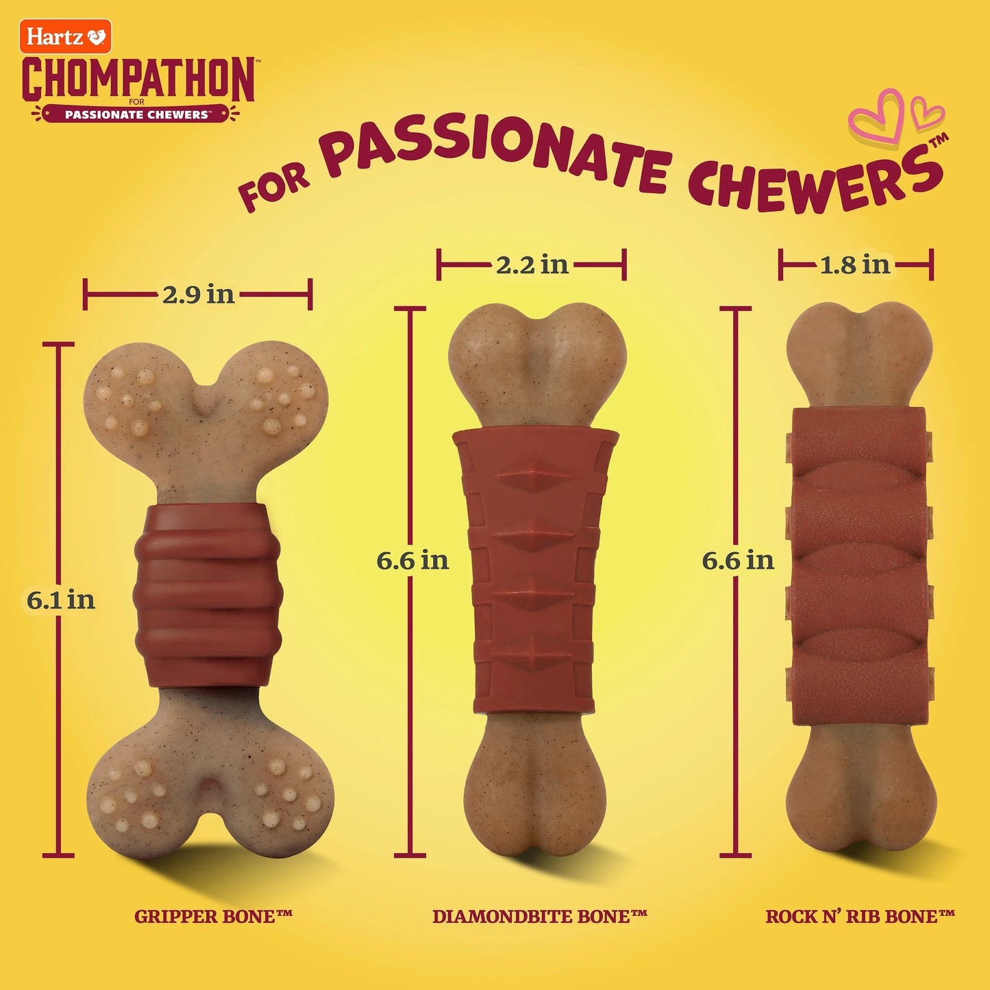 Chompathon Gripper Bone, Nylon, Tough Dog Chew Toy
