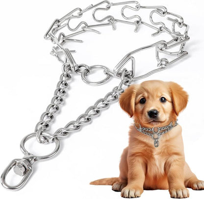 No Pull Collar for Dogs Small-Adjustable 40Cmx3.0Mm Training Collar for Dogs with 8-Link for Customized Fit Step Leash