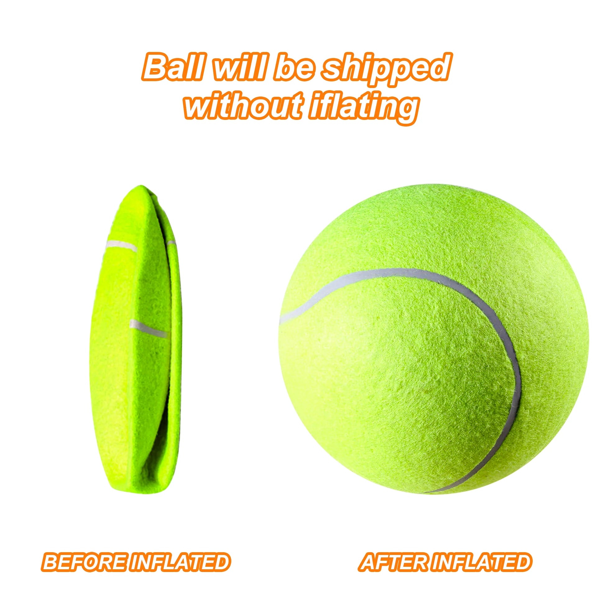 " Large Tough Chew Training Interactive Tennis Ball for Dogs, 9.5"" Rubber Durable Dog Toy"