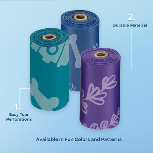 Dog Poop Bags for Waste (150 Bags) Refuse Cleanup, Doggy Roll Replacements for Outdoor Puppy Walking and Travel