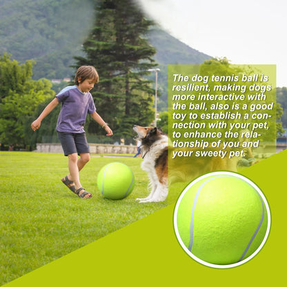 " Large Tough Chew Training Interactive Tennis Ball for Dogs, 9.5"" Rubber Durable Dog Toy"
