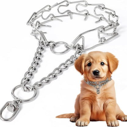 No Pull Collar for Dogs Small-Adjustable 40Cmx3.0Mm Training Collar for Dogs with 8-Link for Customized Fit Step Leash