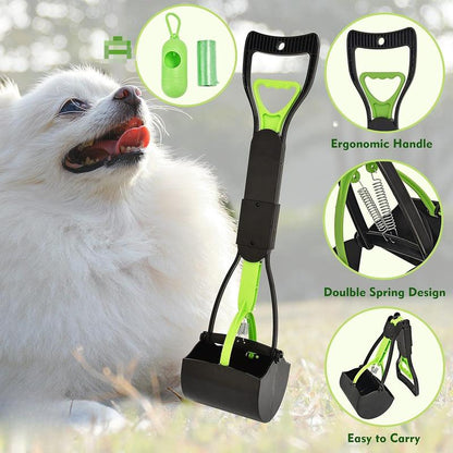 Pooper Scooper, Portable Dog Pooper Scooper with Long Handle