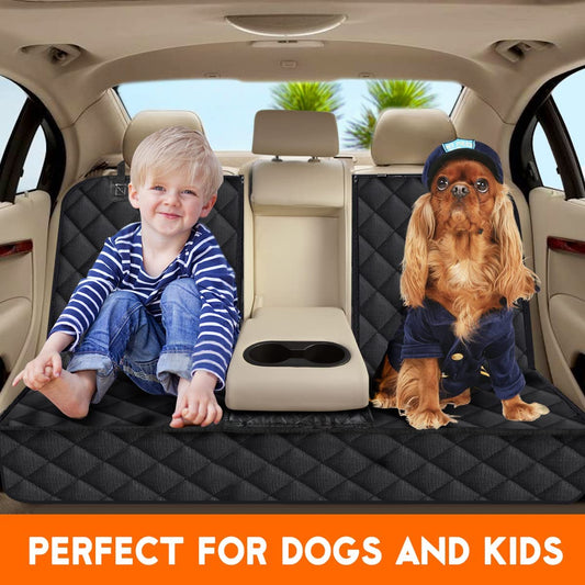 Waterproof Dog Car Seat Cover – Non-Slip Back Seat Protector for Pets, Fits Cars, Trucks & SUVs, Includes Middle Armrest Slot