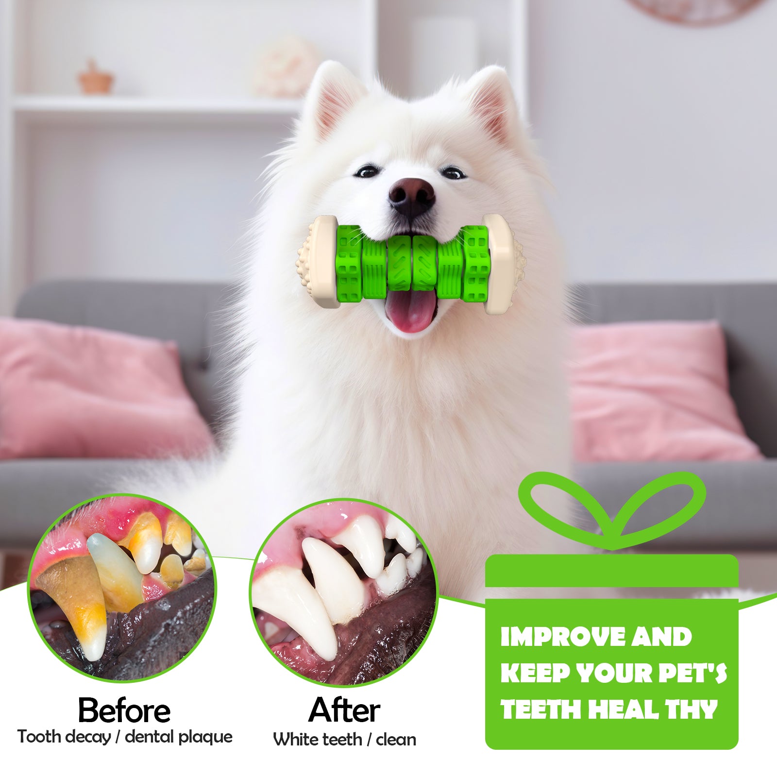 Interactive Dog Chew Toy-Brightly Colored Dog Enrichment Toy for Aggressive Chewers