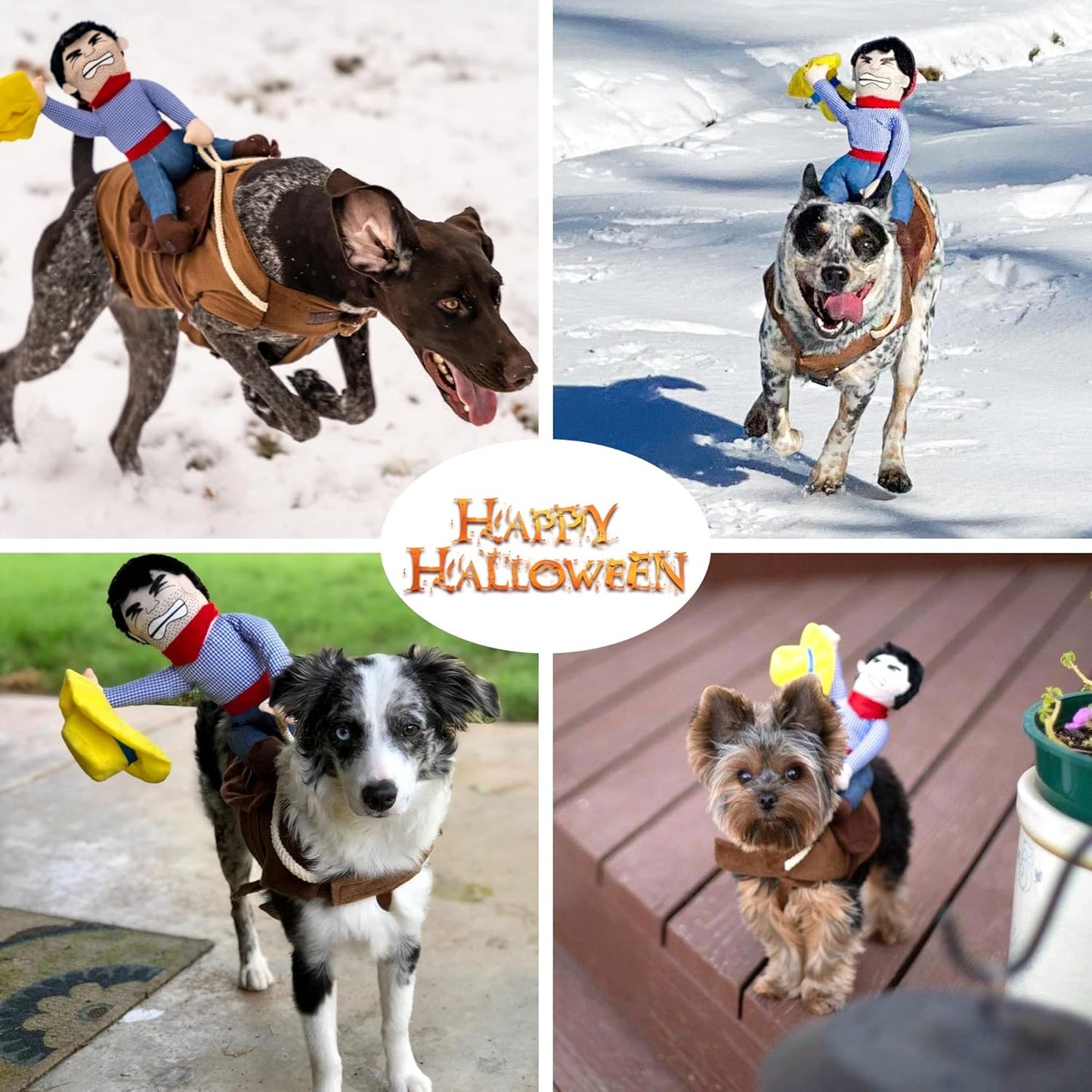 Dog Halloween Costume Funny Dog Cowboy Riding Costume