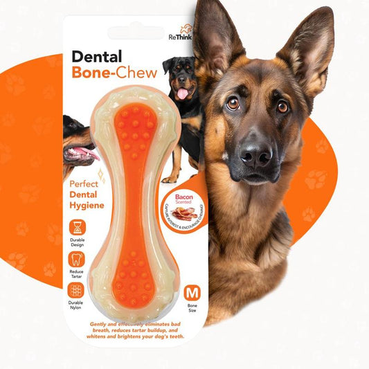 Bacon-Scented Dental Chew Toy – Durable Nylon Bone for Dogs