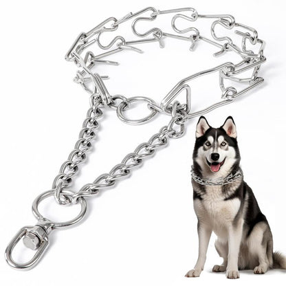 No Pull Collar for Dogs Small-Adjustable 40Cmx3.0Mm Training Collar for Dogs with 8-Link for Customized Fit Step Leash