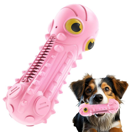 [Pet Fortuna] Dog Chewy Toy Octopus Rubber Toy for Aggressive Chewers, Tough and Durable Toy for Medium Large Breed Dogs, Natural Rubber (Pink) Puppy Toy
