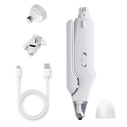 Pet Nail Grinder & Trimmer for Dogs – Quiet, Rechargeable Electric Nail File with LED Light