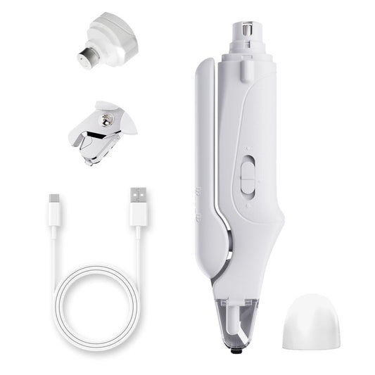 Pet Nail Grinder & Trimmer for Dogs – Quiet, Rechargeable Electric Nail File with LED Light