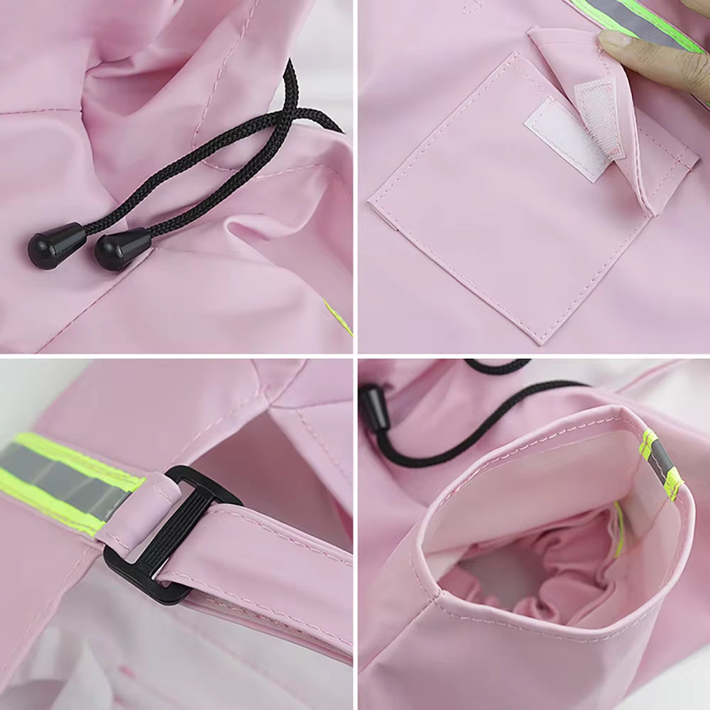 Waterproof Dog Raincoat with Reflective Strips – Breathable Pet Poncho Jacket for Small to Large Dogs (S–5XL)