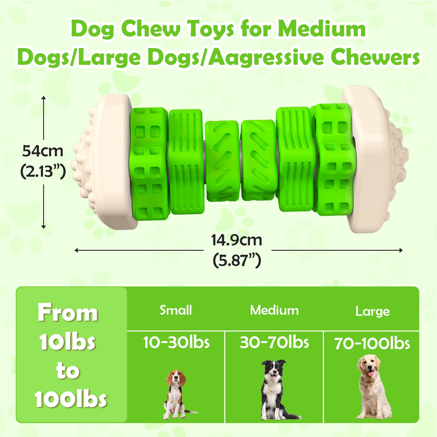 Interactive Dog Chew Toy-Brightly Colored Dog Enrichment Toy for Aggressive Chewers