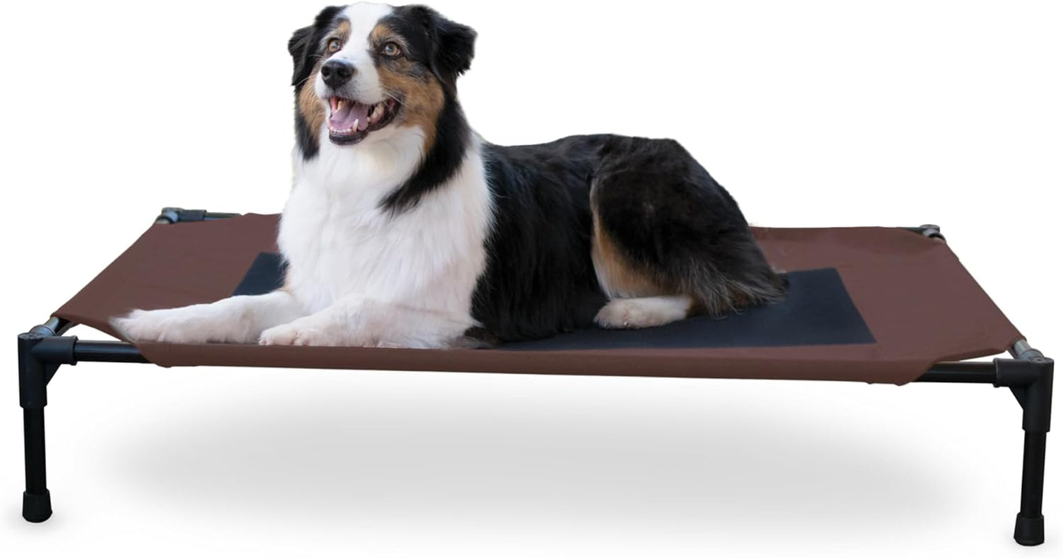 Outdoor Elevated Dog Cot – 6 ft × 3/4″ Chocolate Mesh Hammock Bed for Large Dogs – Collapsible & Portable, Washable Cooling Raised Metal Frame