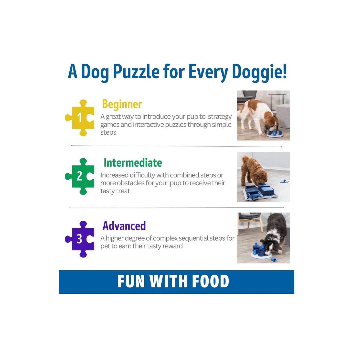 Dog Activity Poker Box 1 Strategy Game, Level 2 Dog Puzzle Toy, Treat Dispenser