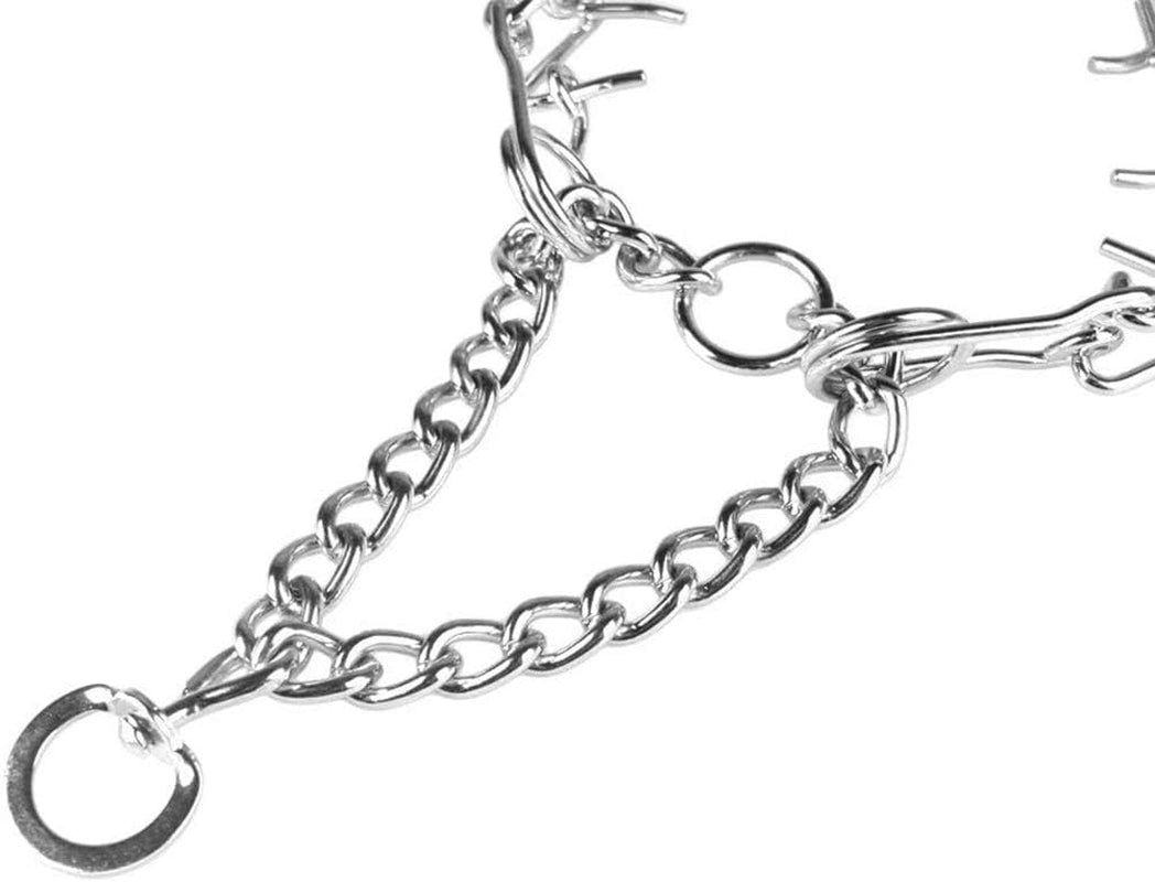 Durable Pinch Collar Stainless Steel Dog Adjustable Pet Training Collar for Medium Large Dogs (Medium (Pack of 1), Silver)
