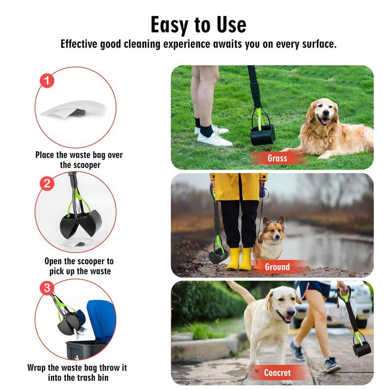 28-Inch Ultra-Lightweight Dog Poop Scooper with Free Trash Bags 